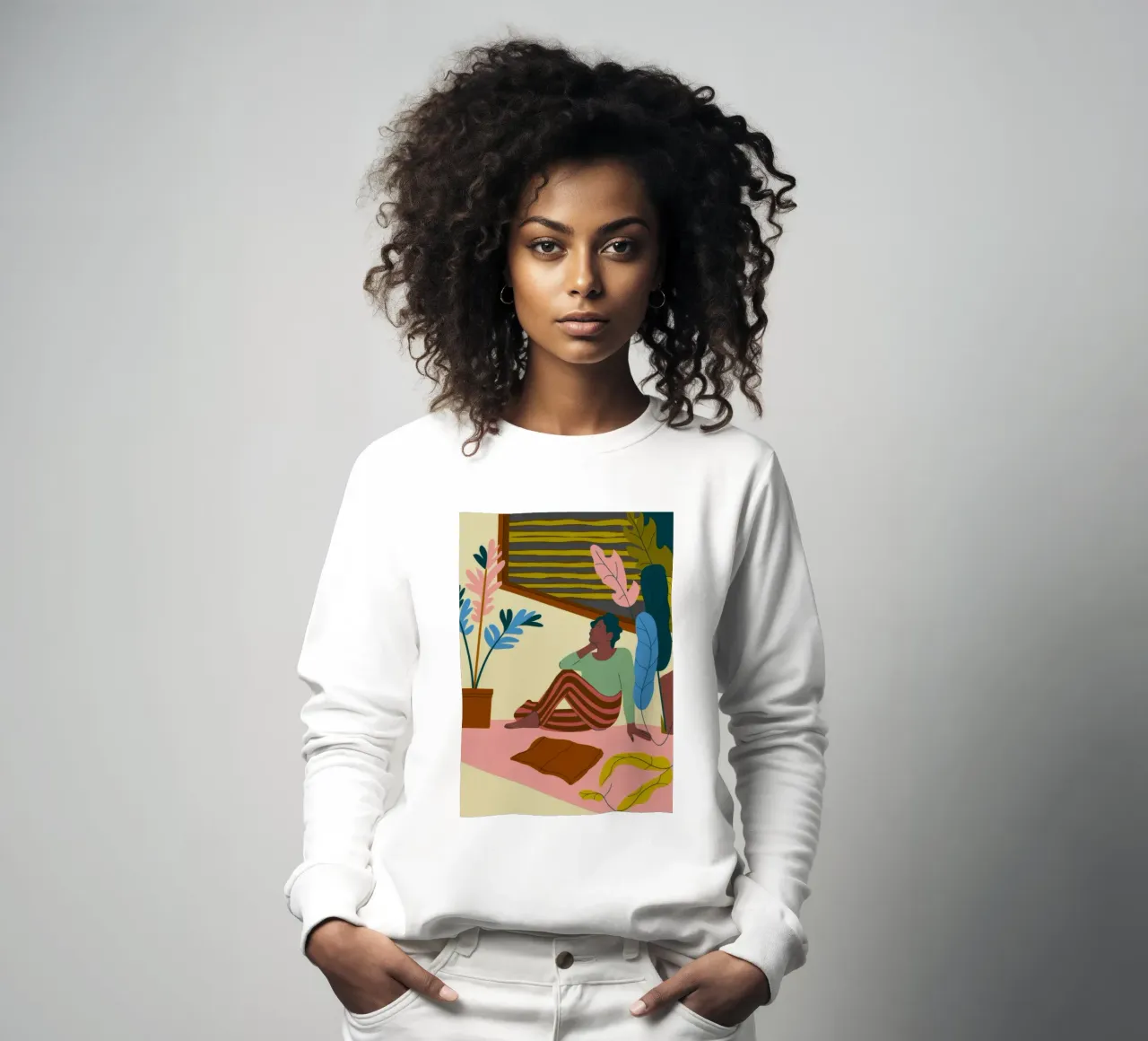 Man with Plants sweatshirt by Kamera Obskura