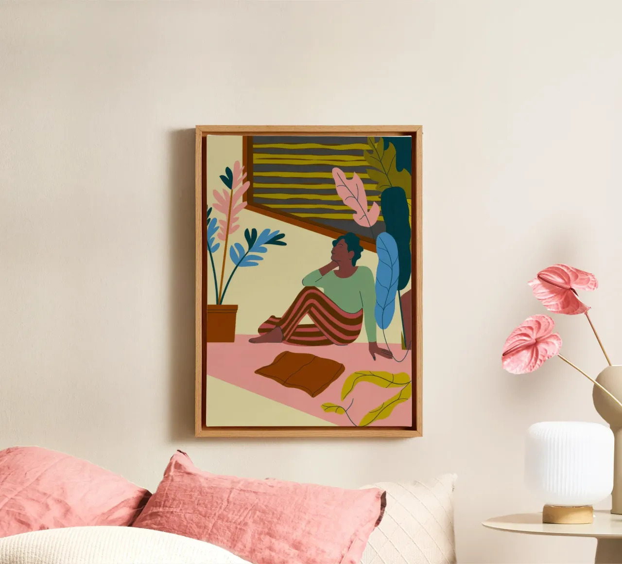 Man with Plants canvas with Floater frame by Kamera Obskura