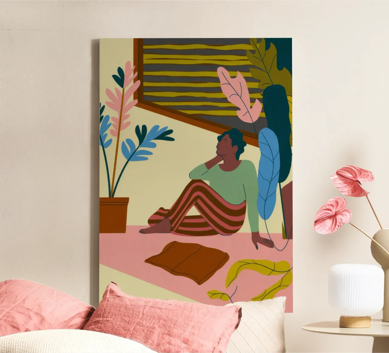 Man with Plants canvas with Floater frame by Kamera Obskura