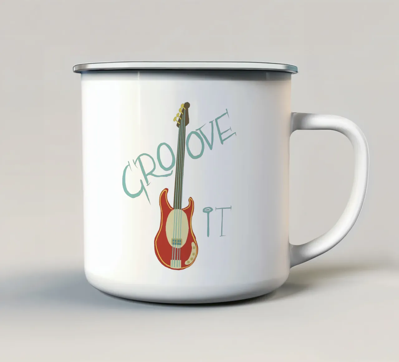 Groove it -Stylized Bass Art tazza in smalto da Christiane Luz Creativum