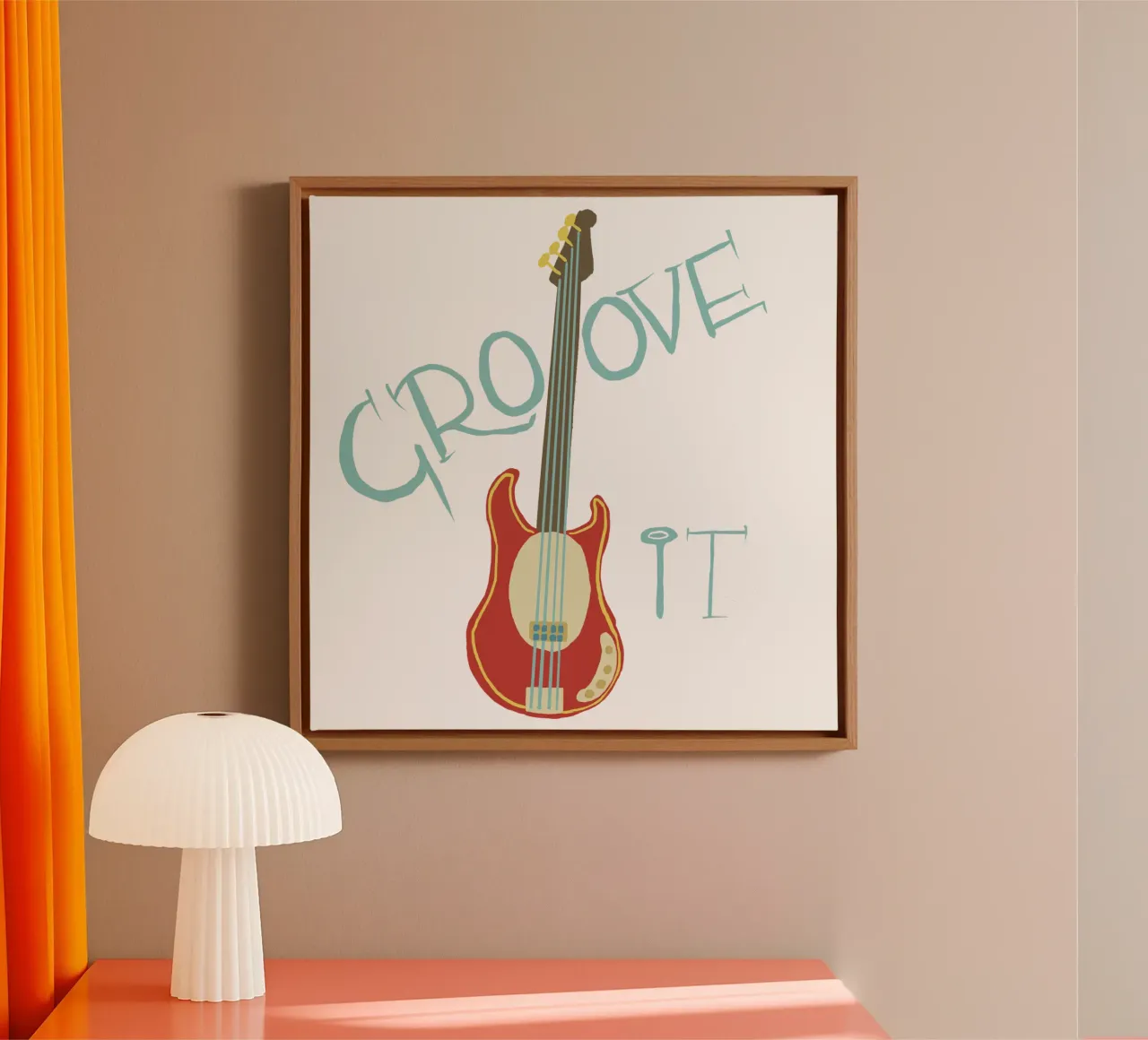 Groove it -Stylized Bass Art tela con Cornice a cassetta da Christiane Luz Creativum