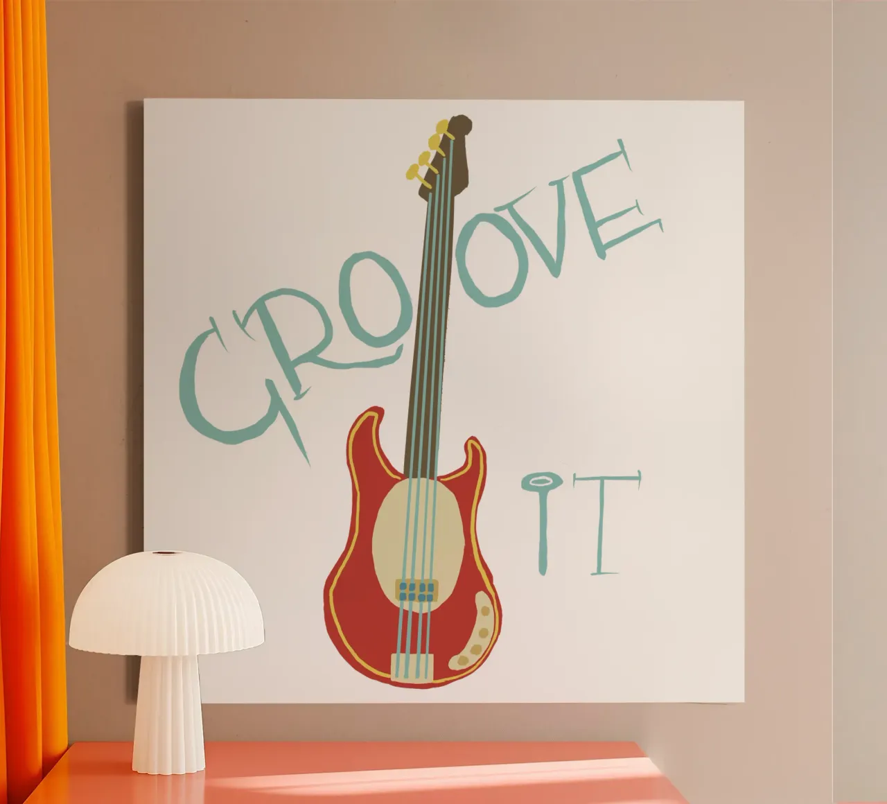 Groove it -Stylized Bass Art tela con Cornice a cassetta da Christiane Luz Creativum
