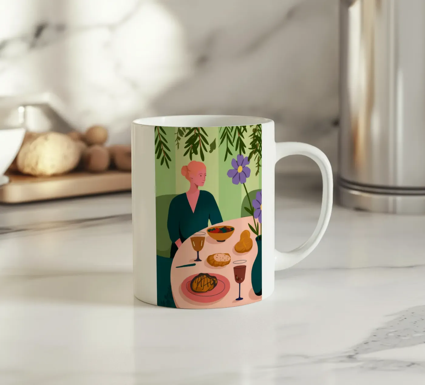 Dining Table Scene ceramic mug by Kamera Obskura