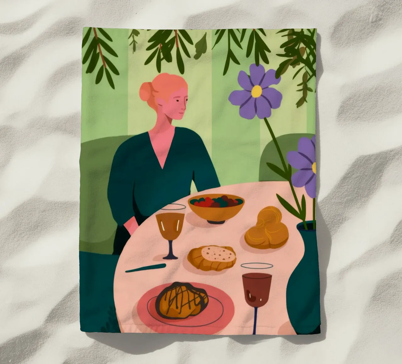 Scena del tavolo da pranzo telo mare da Kamera Obskura