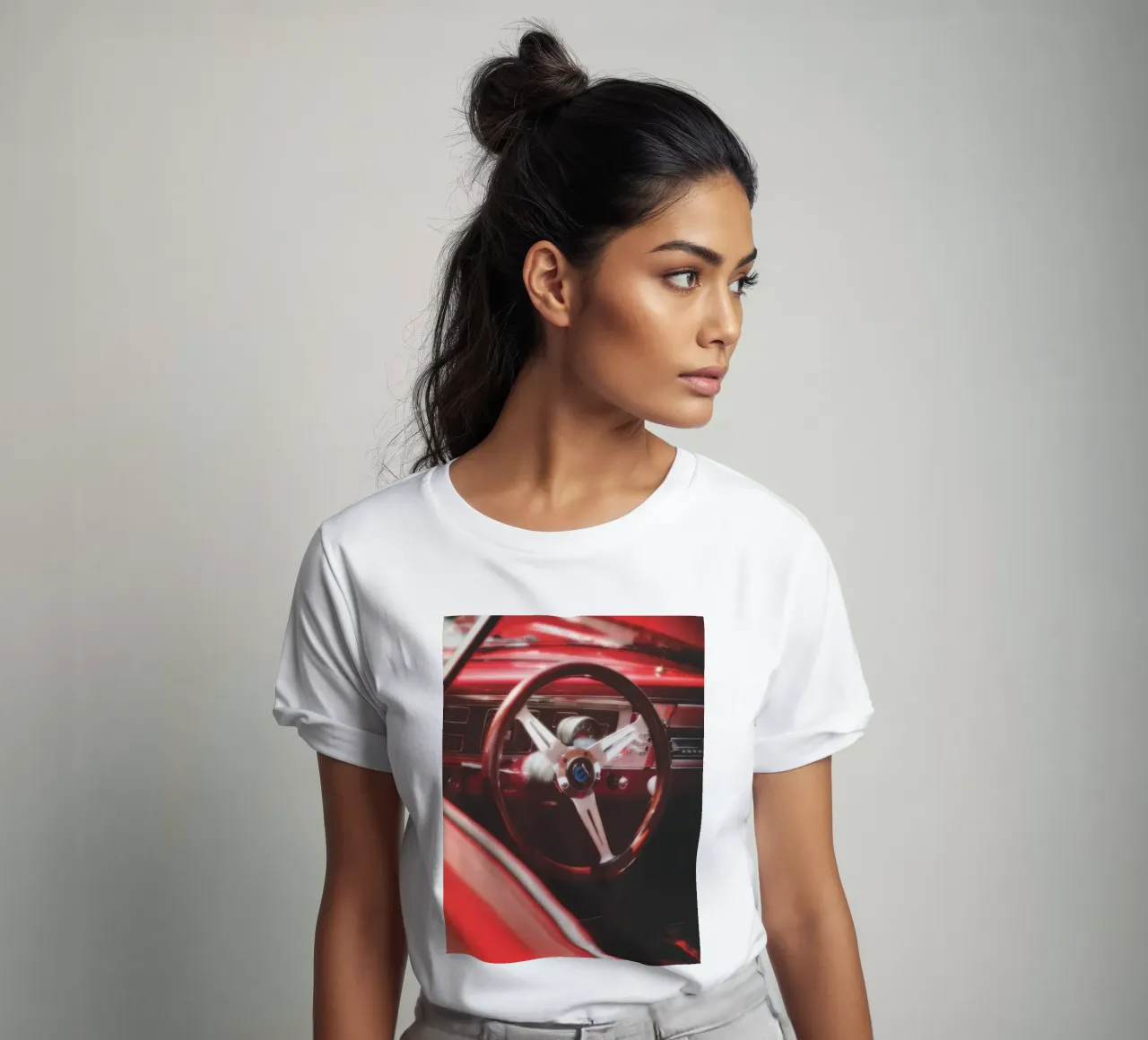 Auto rossa t-shirt da Dave Hare Photography