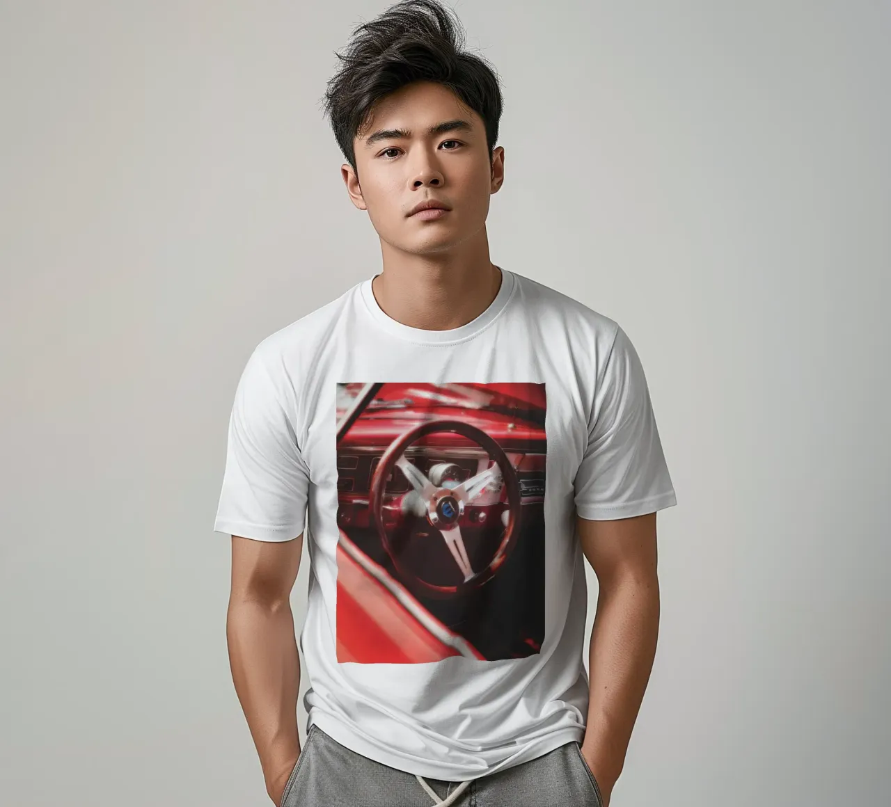 Auto rossa t-shirt da Dave Hare Photography