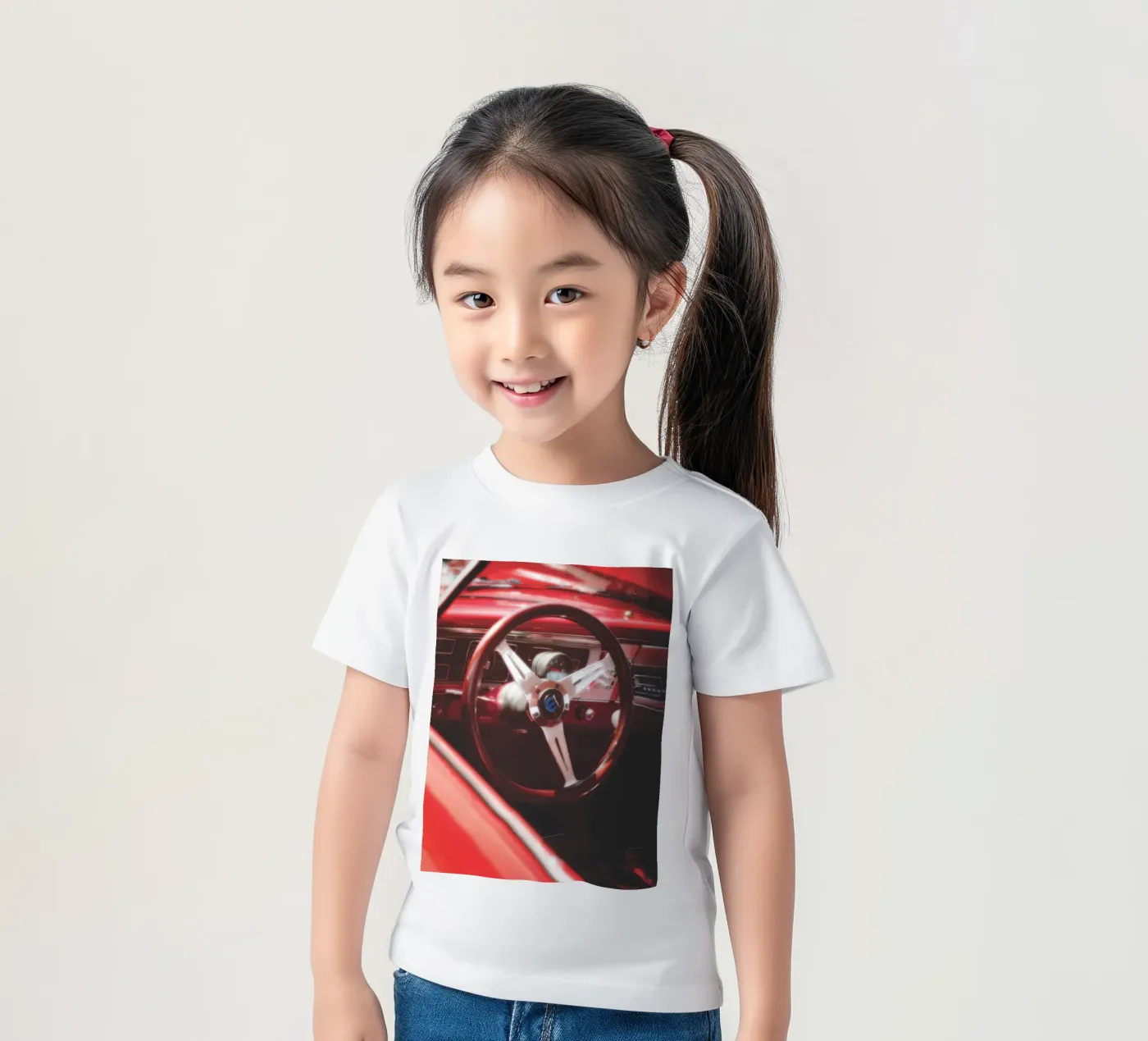 Auto rossa t-shirt bambini da Dave Hare Photography