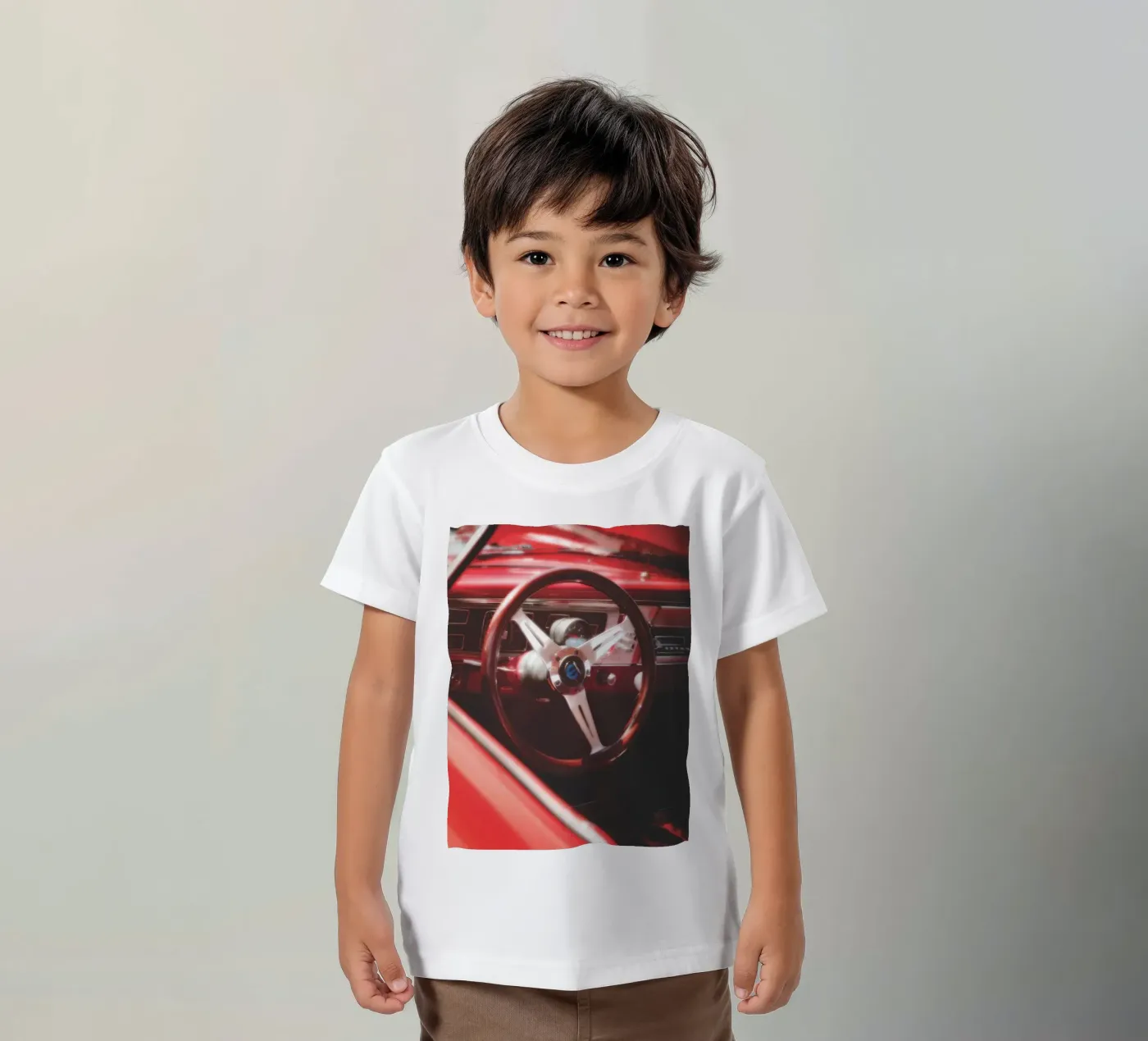 Auto rossa t-shirt bambini da Dave Hare Photography