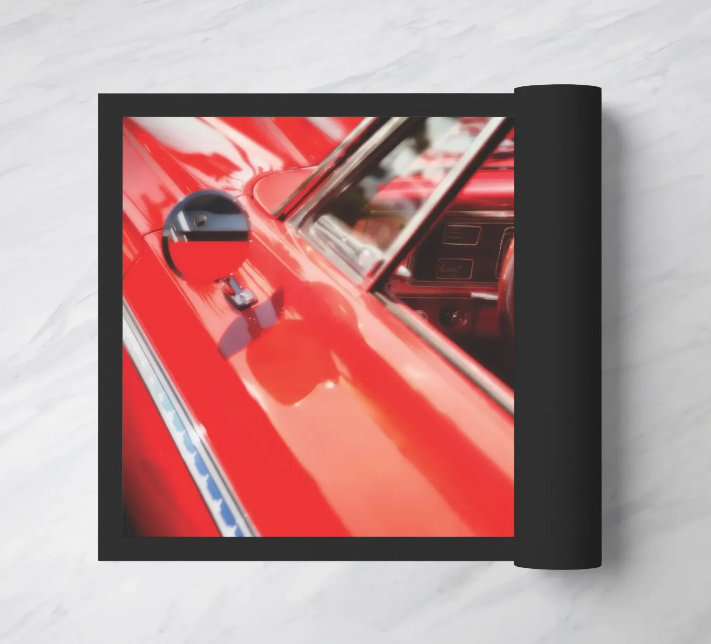 Red Car doormat by Dave Hare Photography
