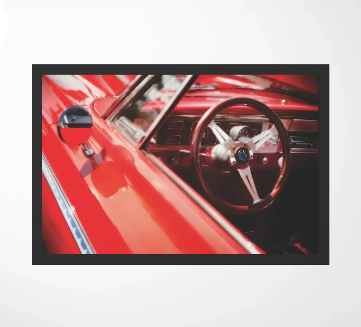Red Car doormat by Dave Hare Photography