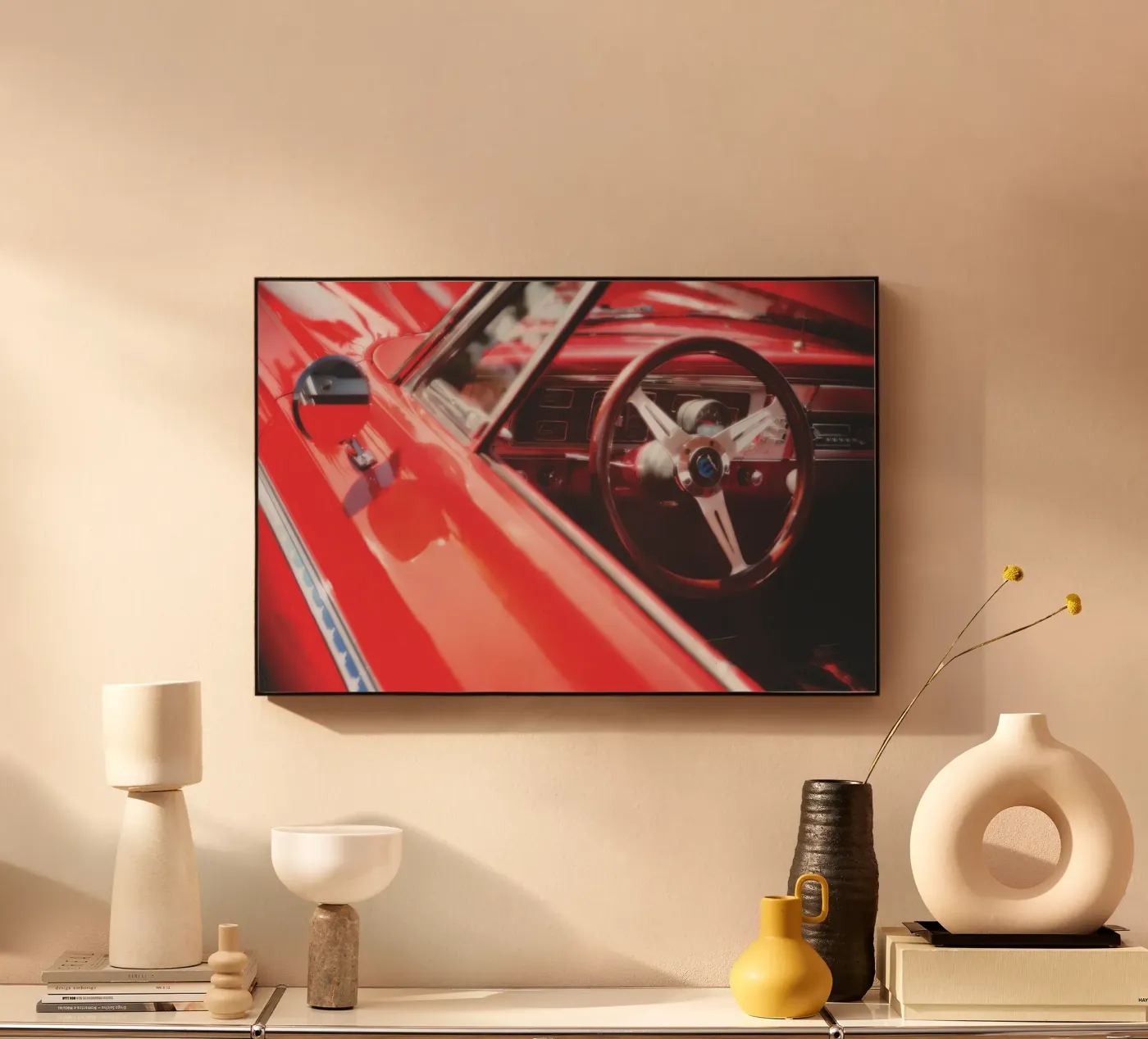 Red Car acrylic glass by Dave Hare Photography