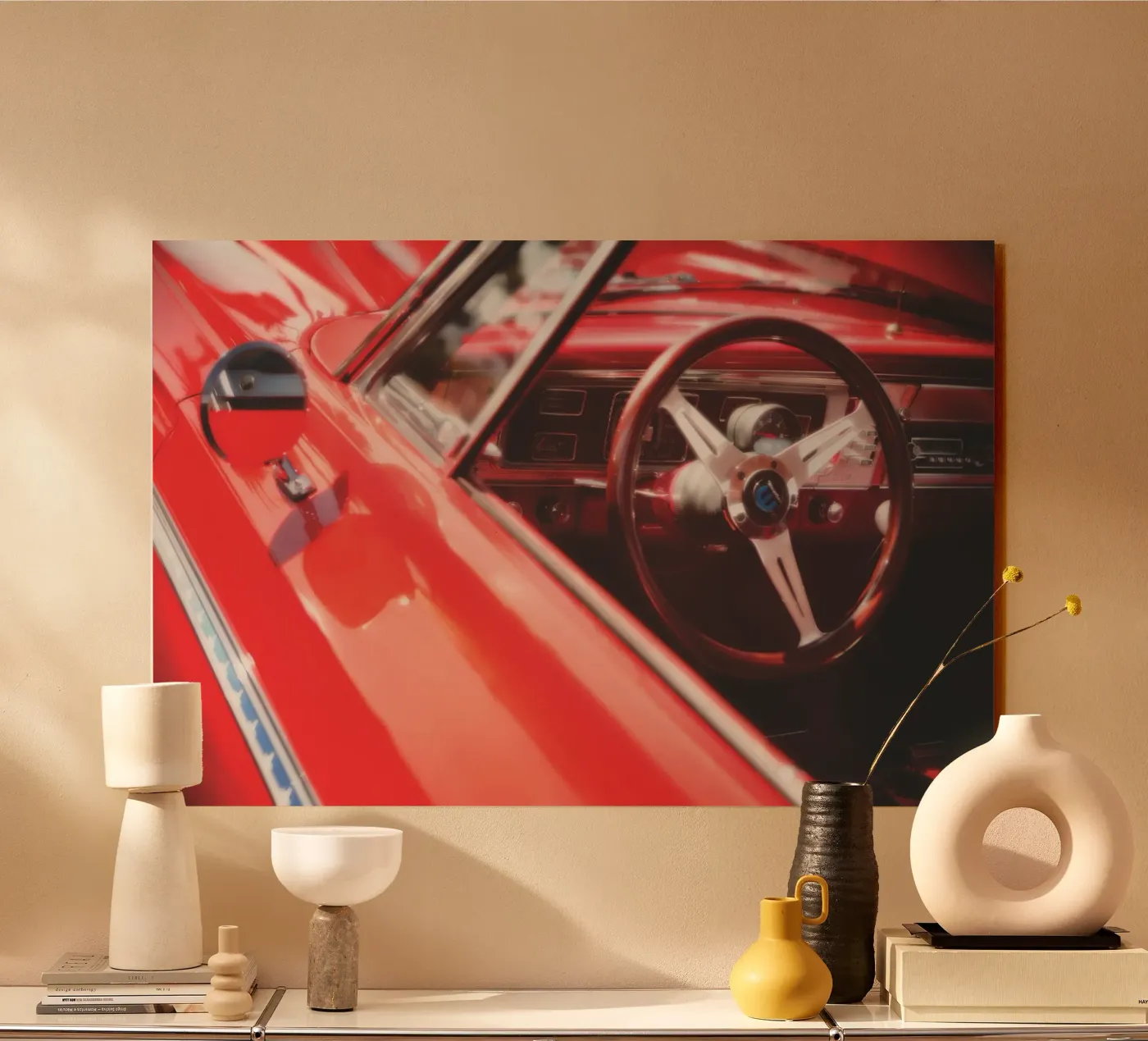 Voiture rouge plexiglas de Dave Hare Photography