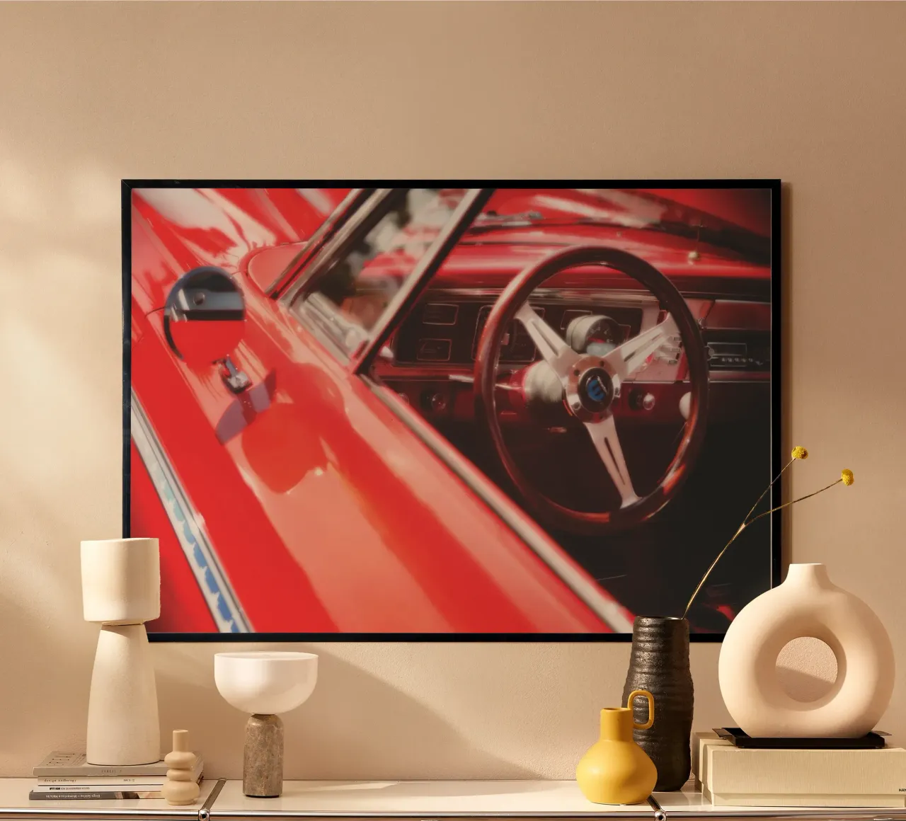 Auto rossa poster da Dave Hare Photography