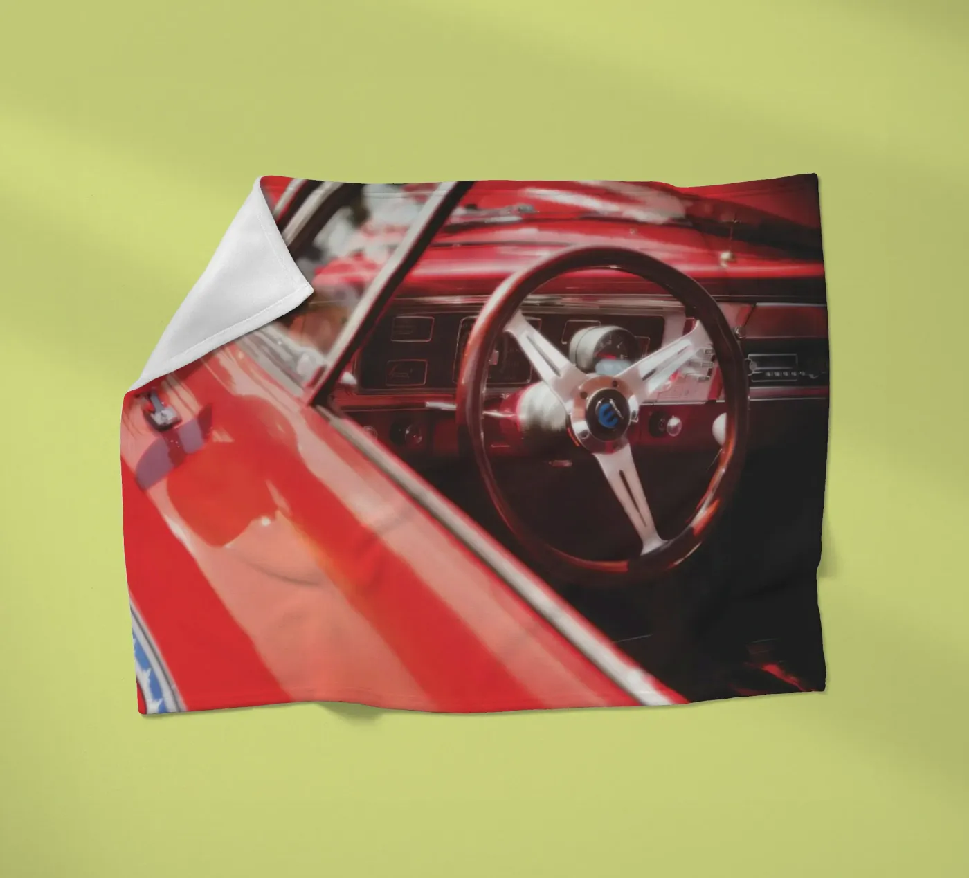 Red Car fleece blanket by Dave Hare Photography