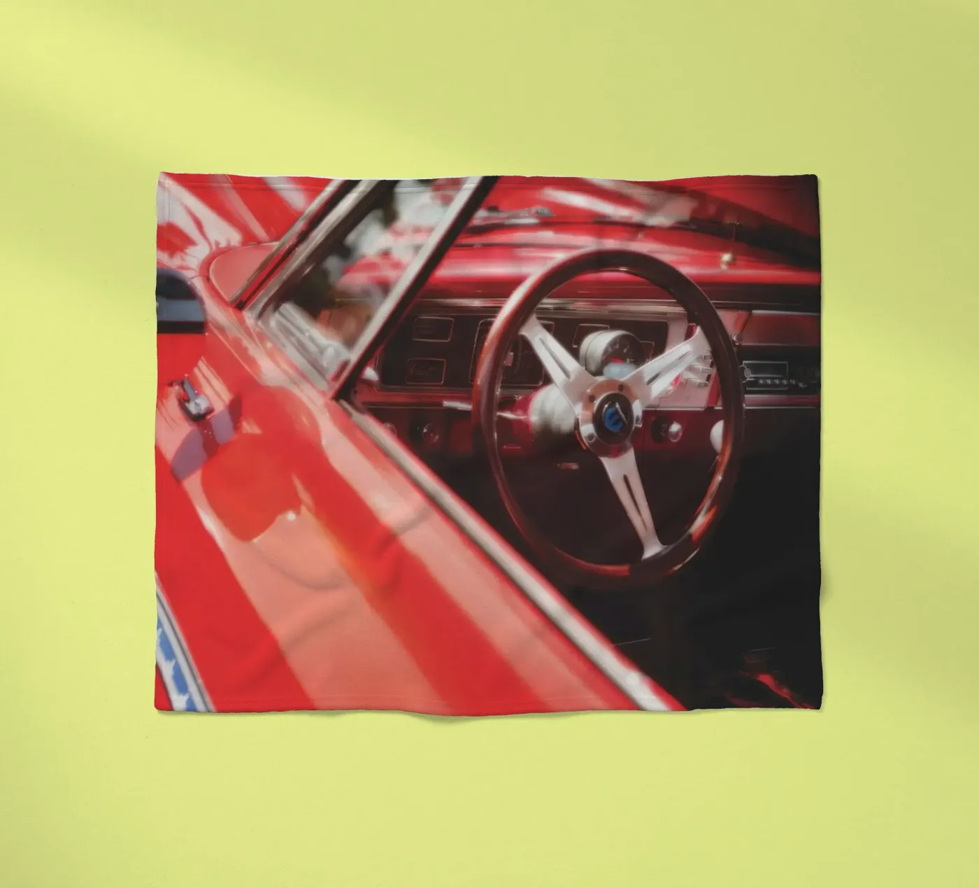 Red Car fleece blanket by Dave Hare Photography