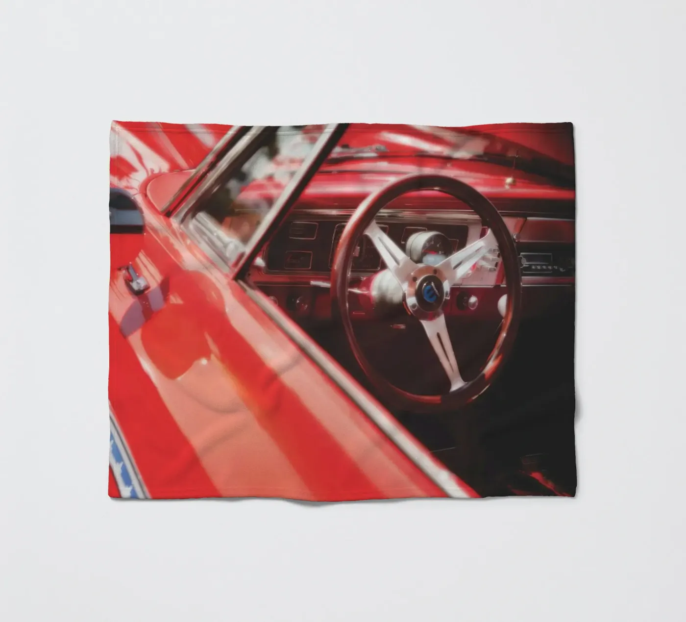 Red Car fleece blanket by Dave Hare Photography