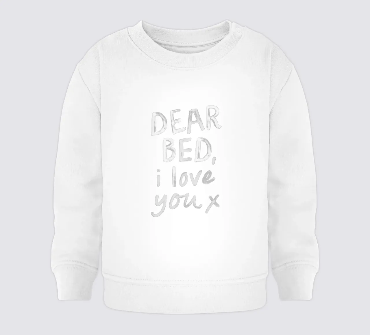 Caro letto ti amo X Design tipografico dipinto a mano felpa neonato da THE MOTIVATED TYPE