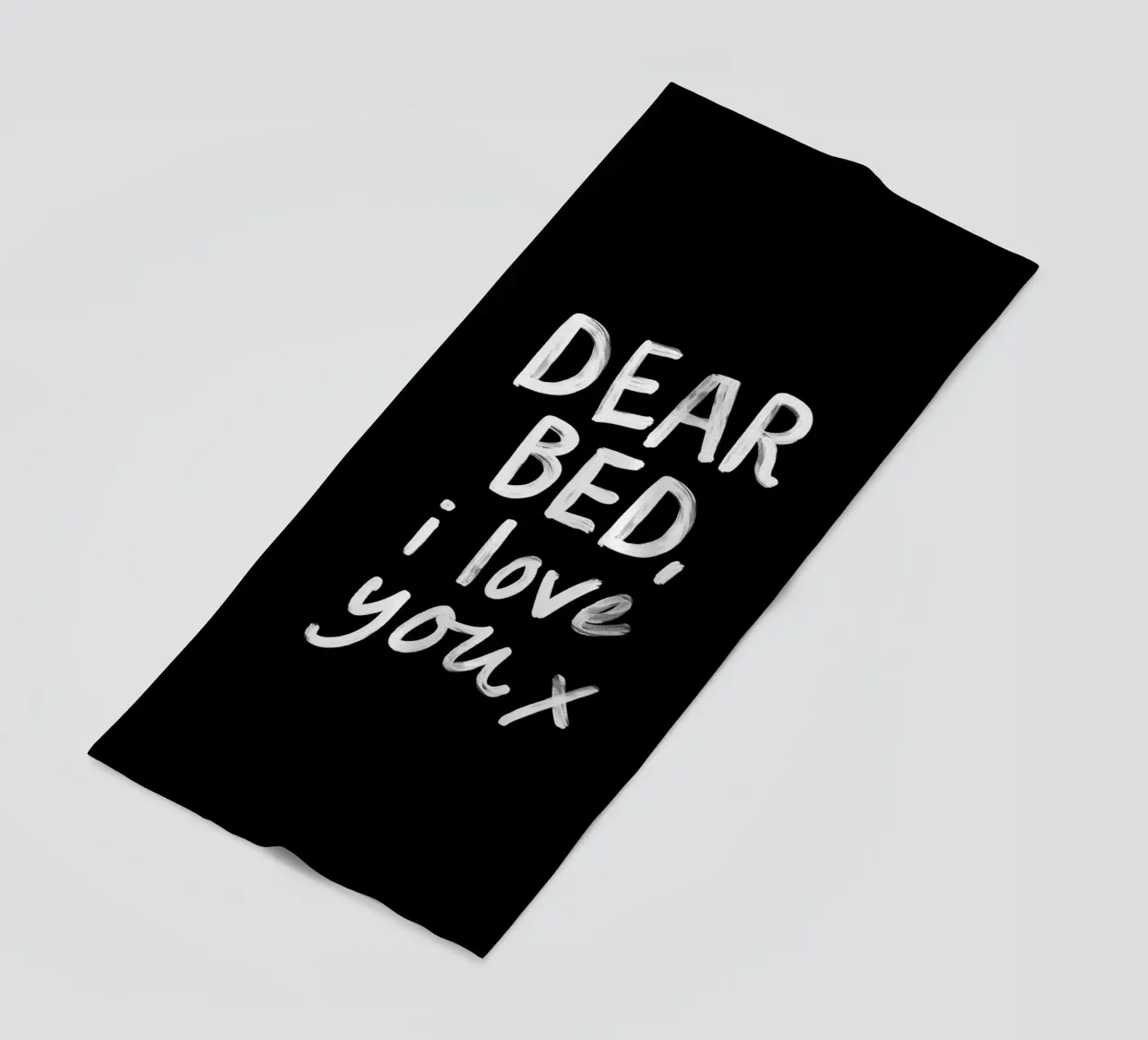 Caro letto ti amo X Design tipografico dipinto a mano telo mare da THE MOTIVATED TYPE