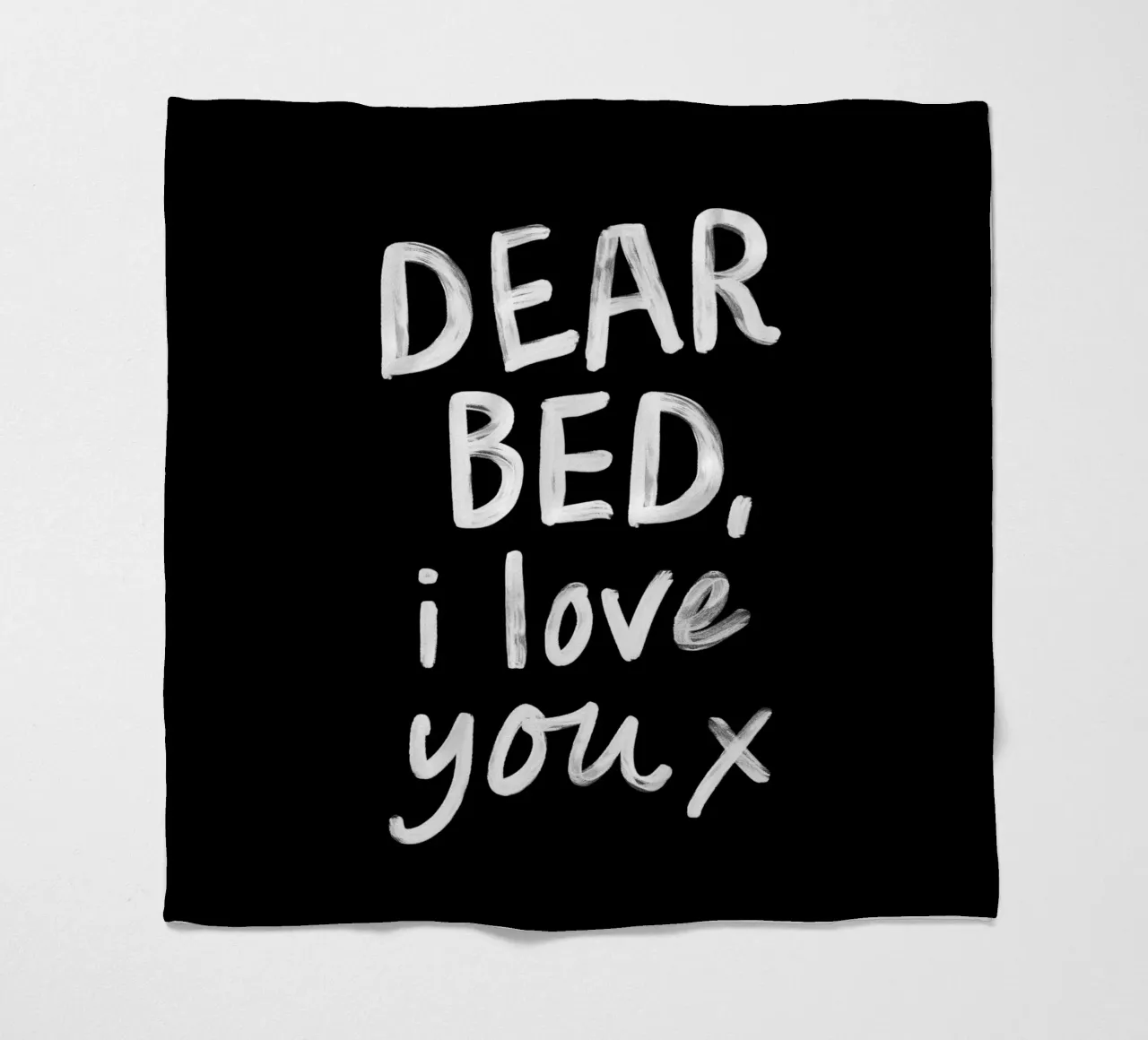 Caro letto ti amo X Design tipografico dipinto a mano coperta in pile da THE MOTIVATED TYPE