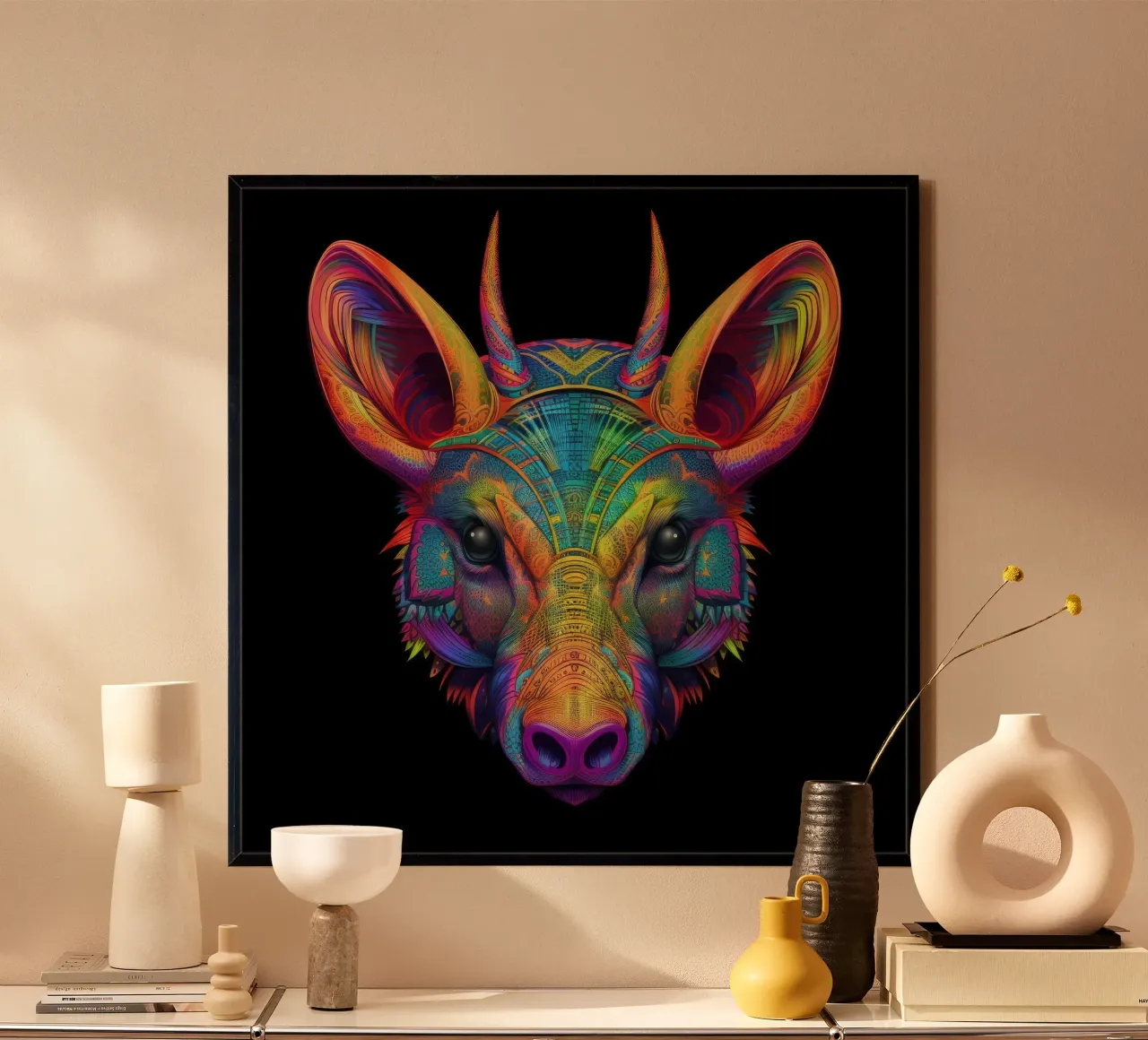 Tatoo Aardvark poster con telaio in alluminio da Animal Portraits
