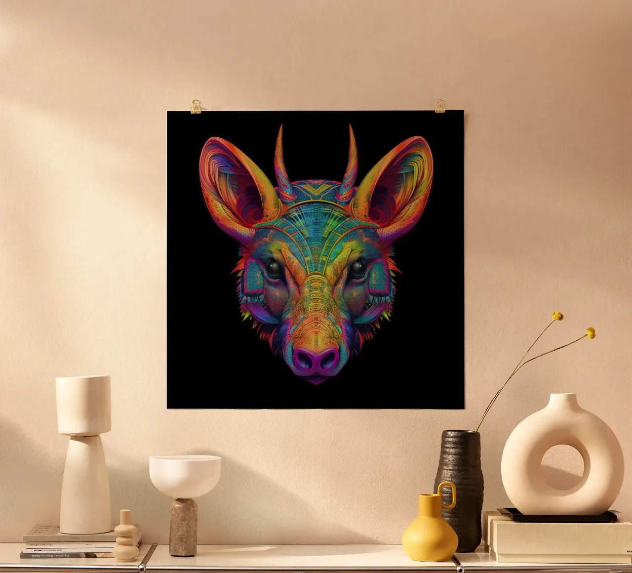 Tatoo Aardvark poster con telaio in alluminio da Animal Portraits