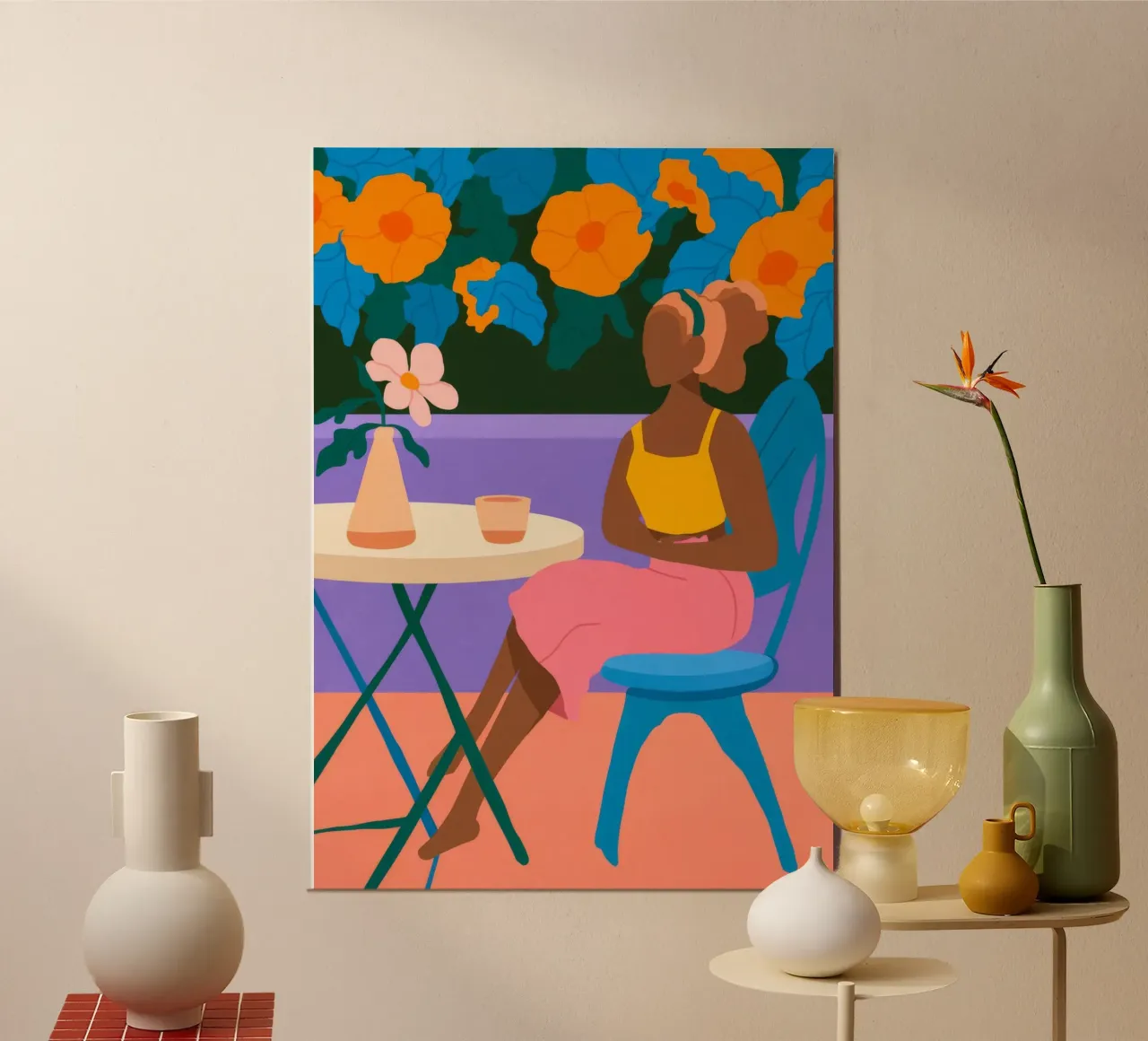 Woman at Table alu-dibond by Kamera Obskura