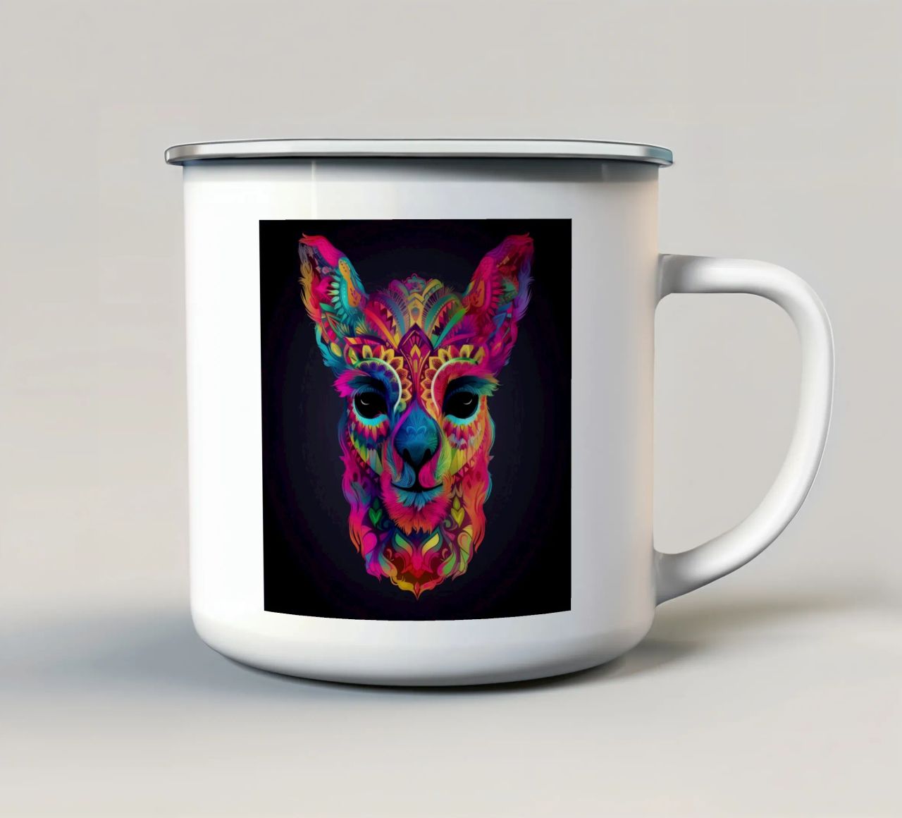 Tatoo Alpaca tazza in smalto da Animal Portraits