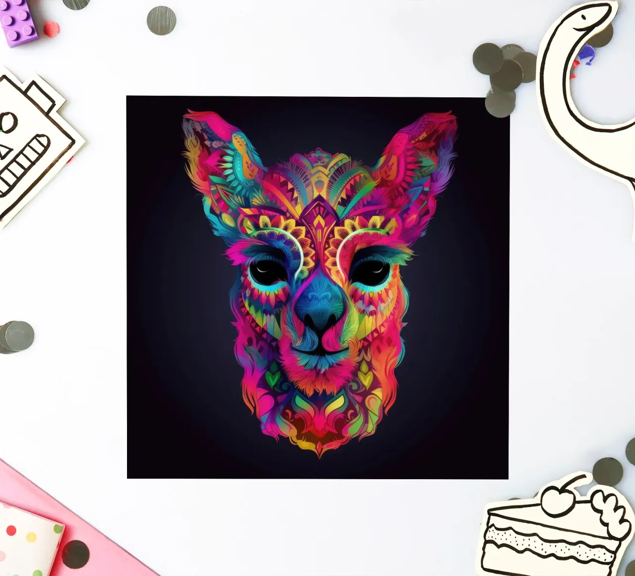 Tatoo Alpaca adesivo da Animal Portraits