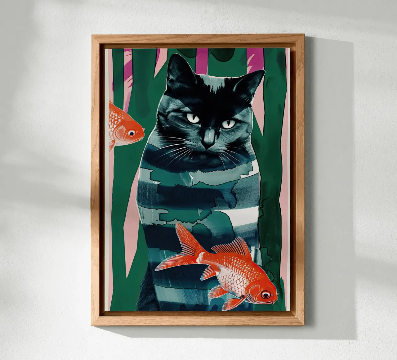 gatto nero e pesce rosso alluminio dibond da DaarbyN