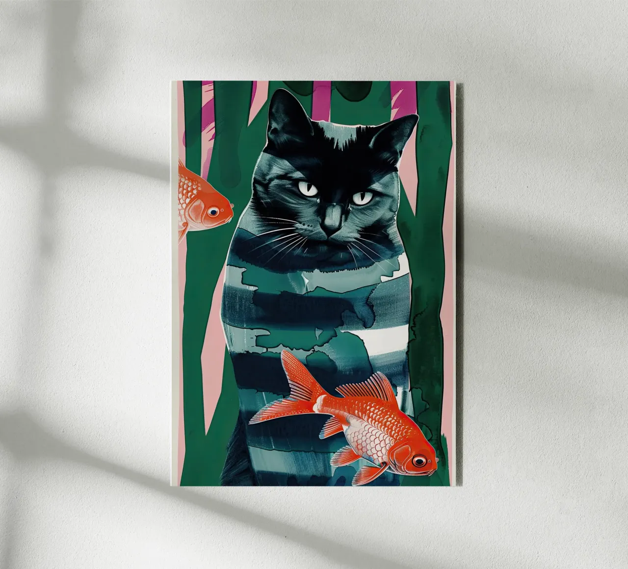 gatto nero e pesce rosso alluminio dibond da DaarbyN