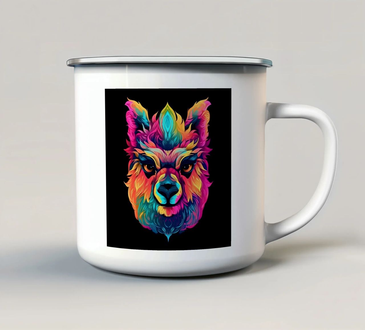 Tatoo Alpaca tazza in smalto da Animal Portraits