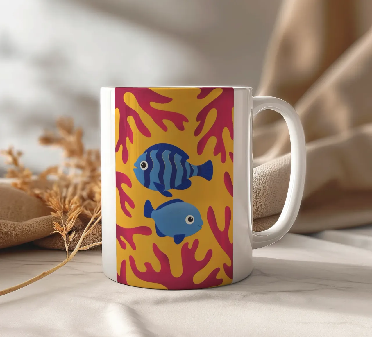Pesce in acqua tazza in ceramica da Kamera Obskura