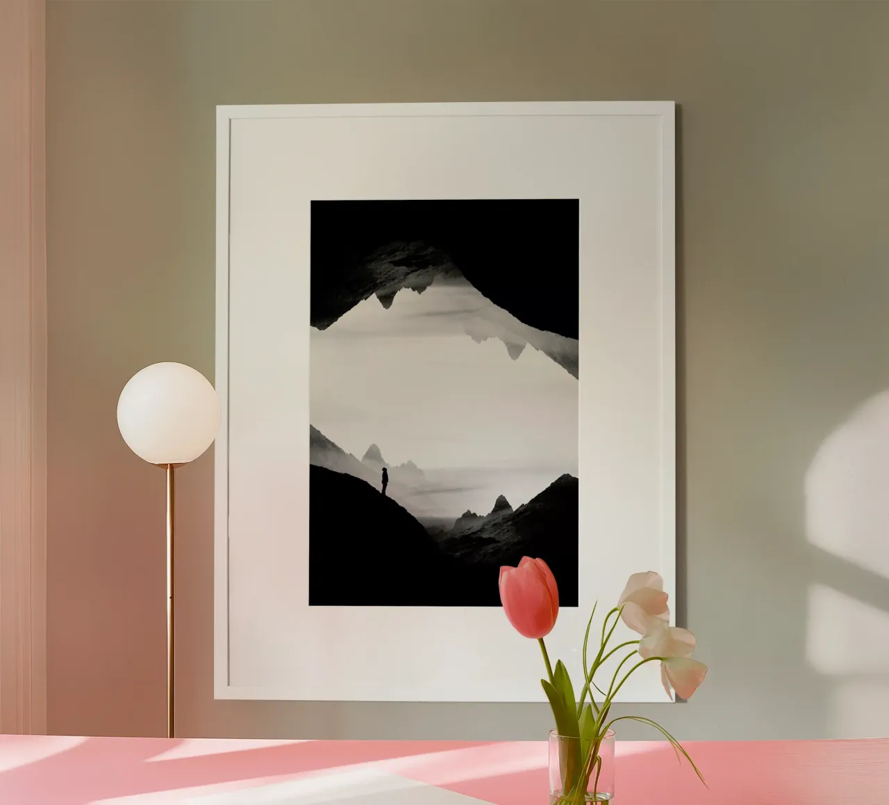 Black Wasteland Isolation poster con telaio in legno da Stoian Hitrov
