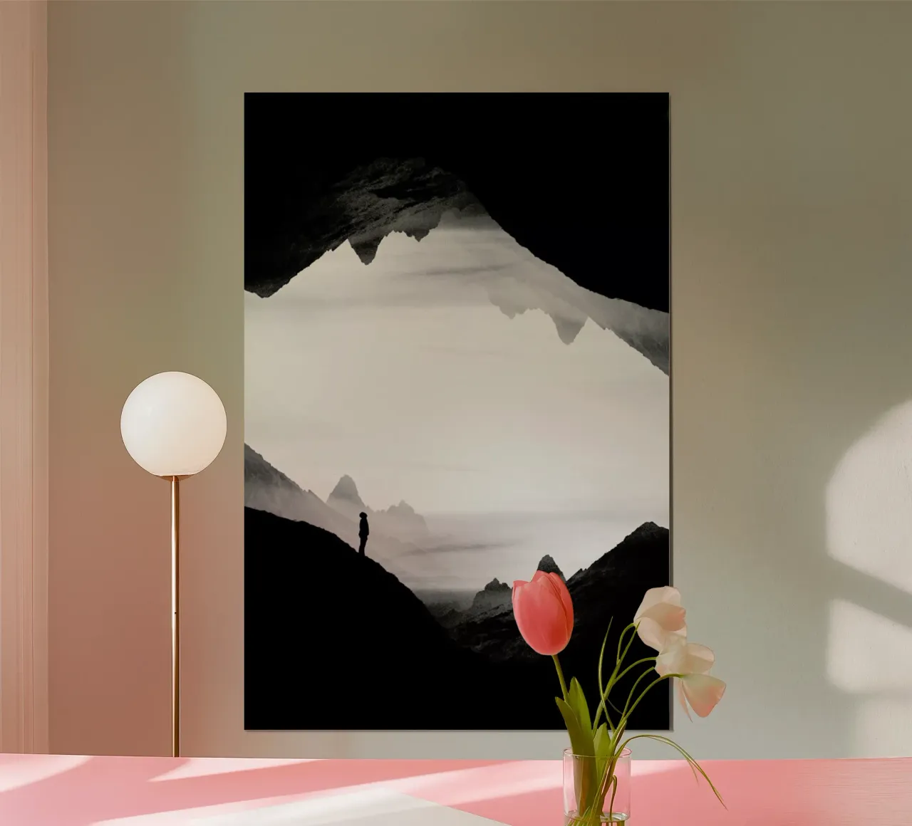 Black Wasteland Isolation poster con telaio in legno da Stoian Hitrov