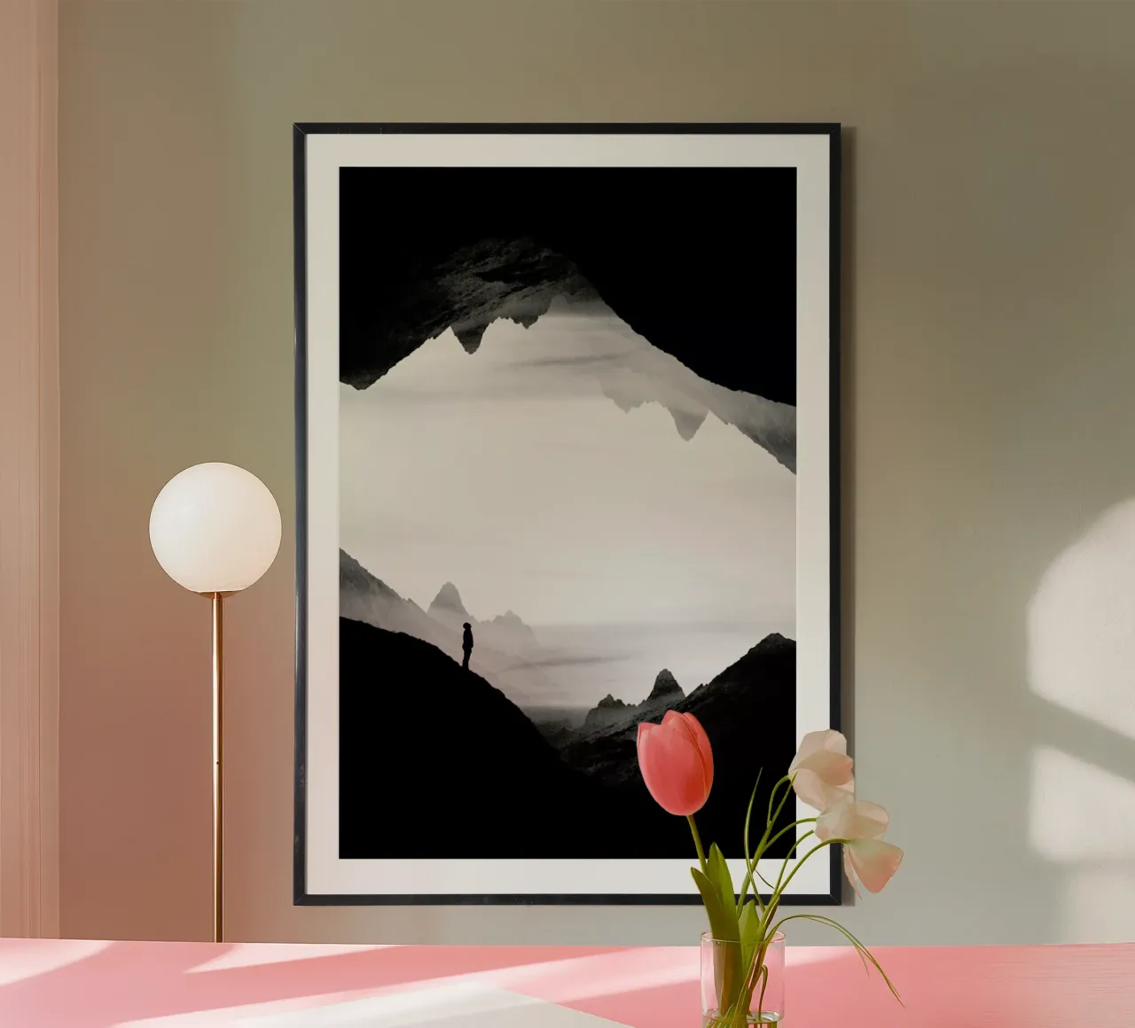 Black Wasteland Isolation poster con telaio in legno da Stoian Hitrov