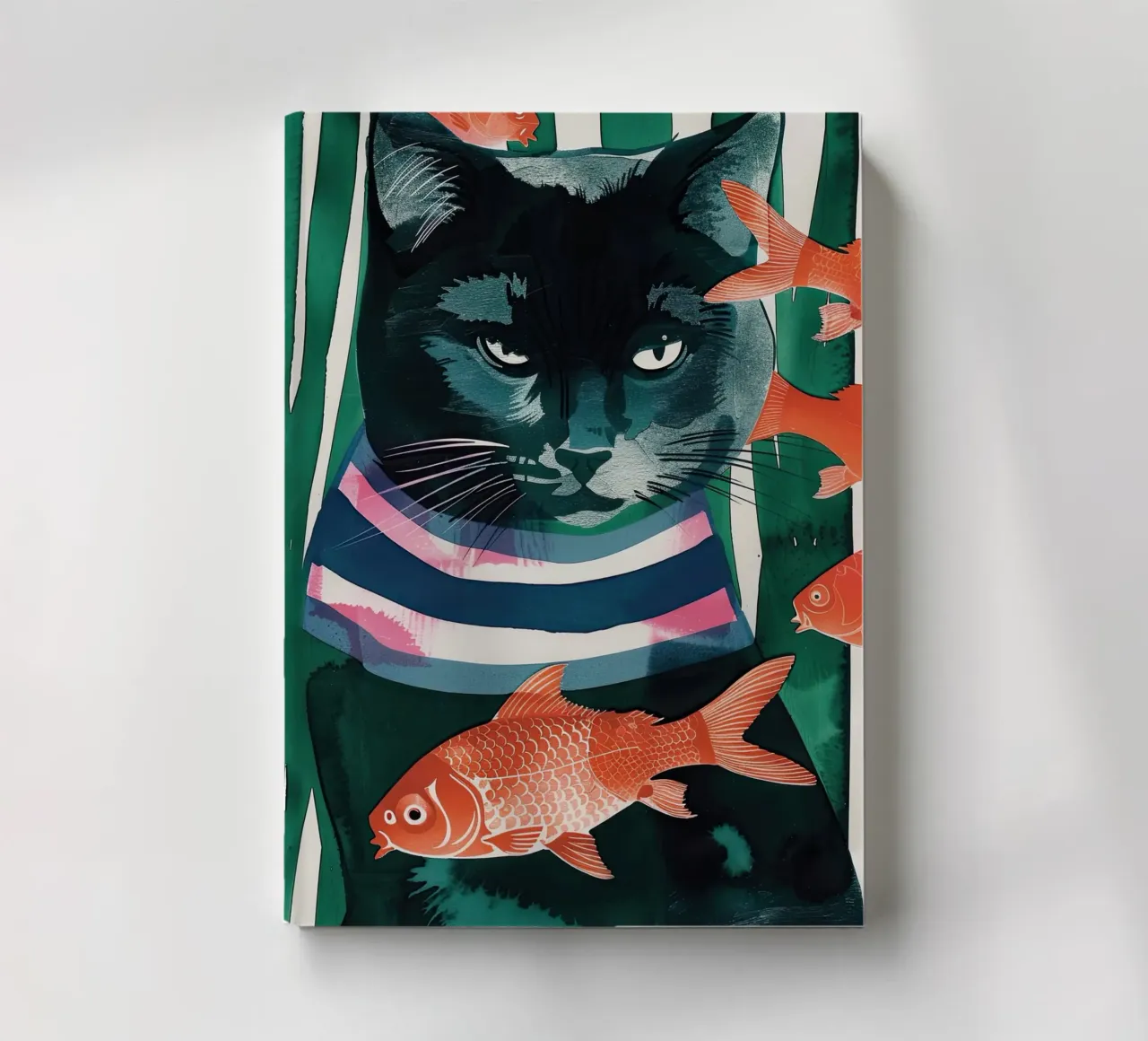 chat noir et poisson rouge carnet de notes de DaarbyN