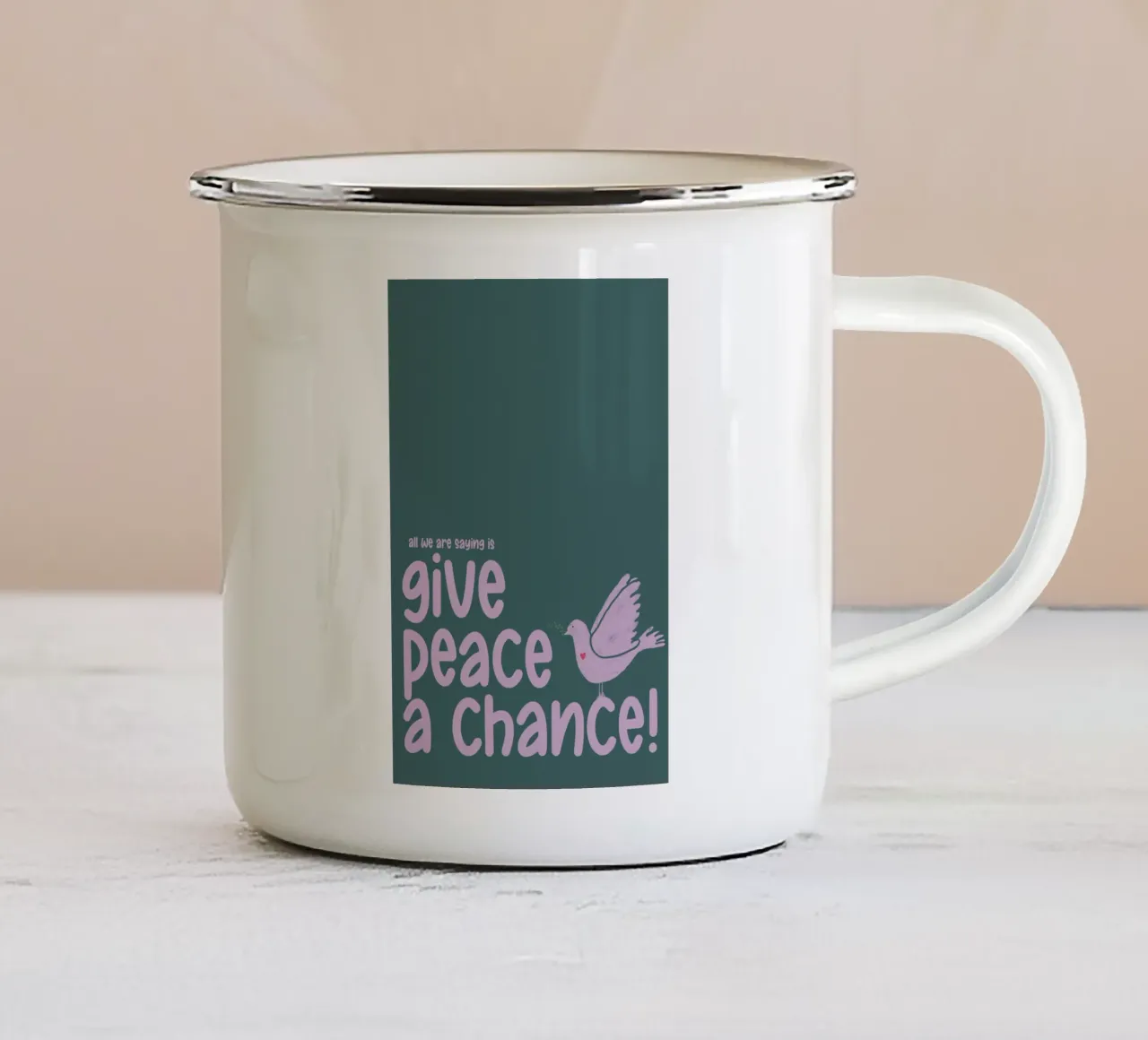 Give Peace a Chance tazza in smalto da maramirage