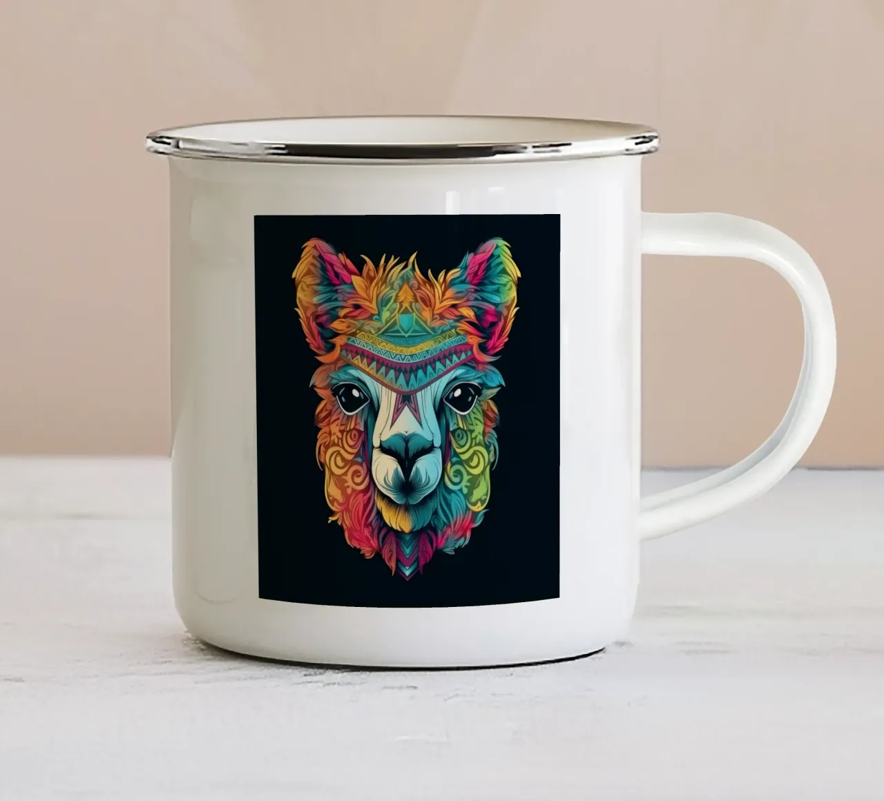 Tatoo Alpaca mug en émail de Animal Portraits
