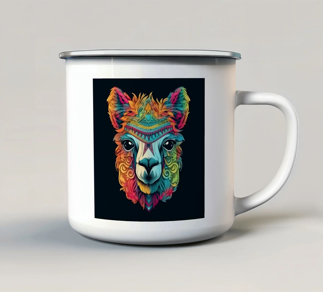 Tatoo Alpaca tazza in smalto da Animal Portraits