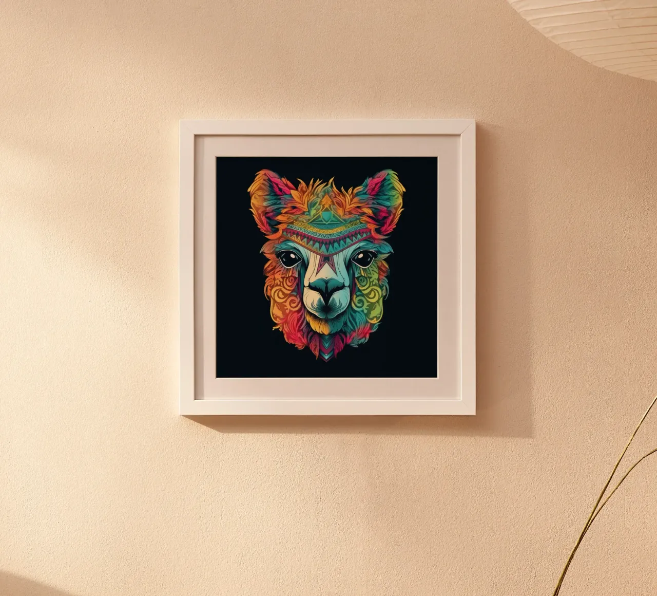 Tatoo Alpaca poster con telaio in alluminio da Animal Portraits