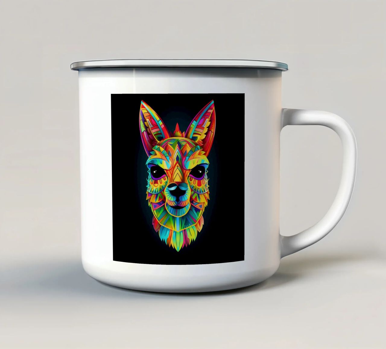 Tatoo Alpaca tazza in smalto da Animal Portraits