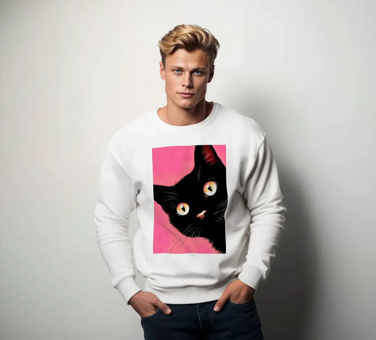 gatto curioso felpa da 🎁 NOBELART