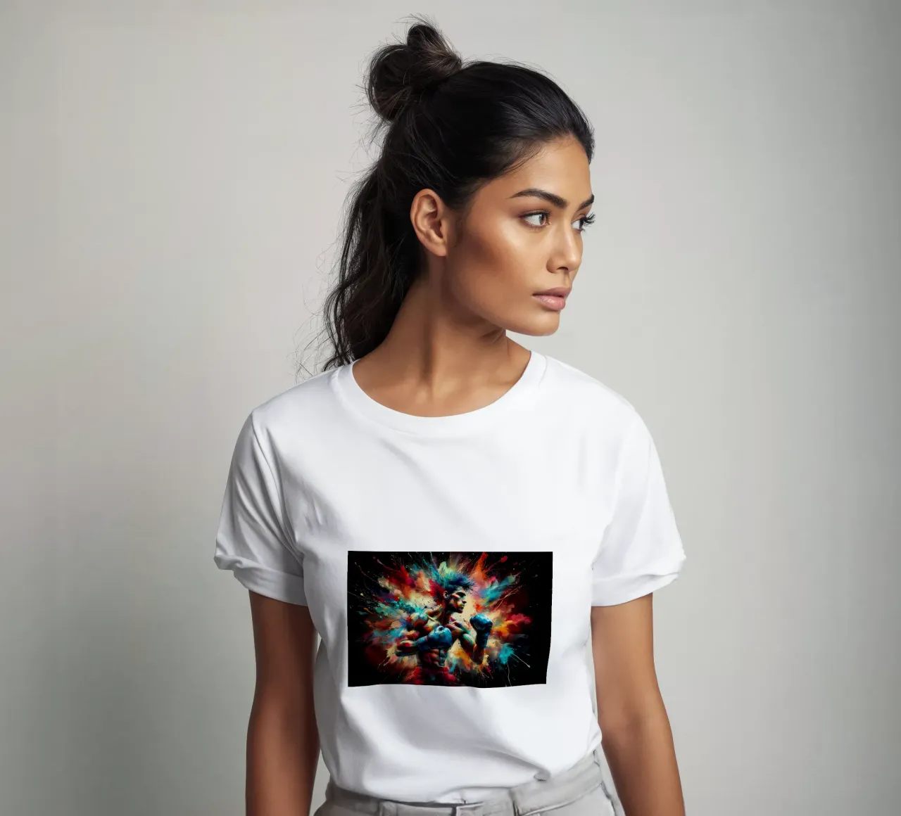 Boxer in acquerello t-shirt da ARTVI-SHOP