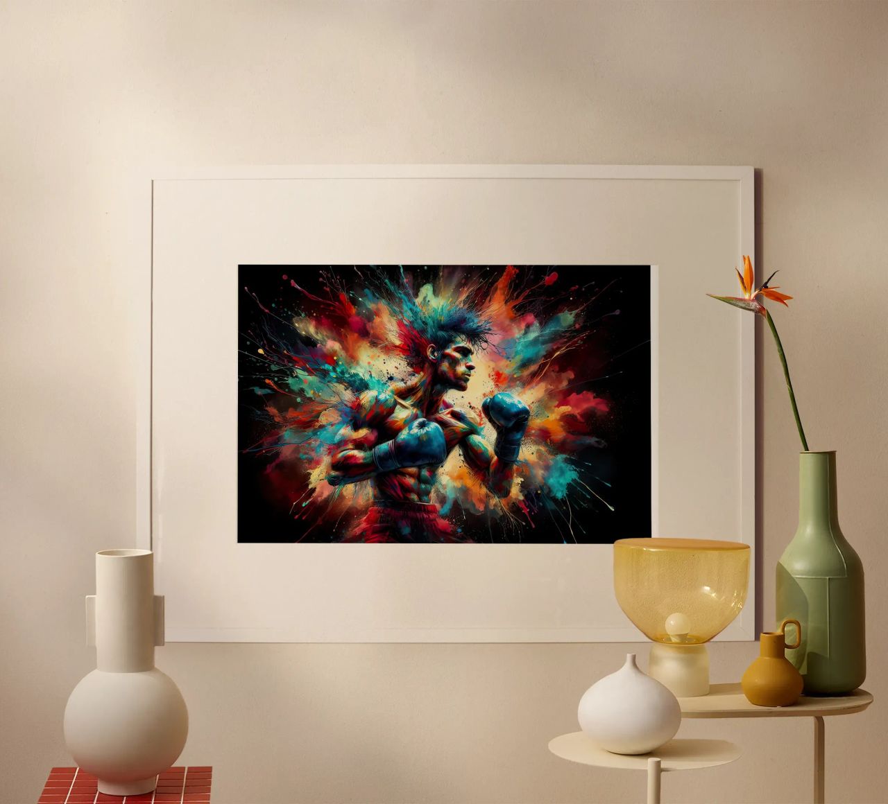 Boxer in Aquarell Poster von ARTVI-SHOP