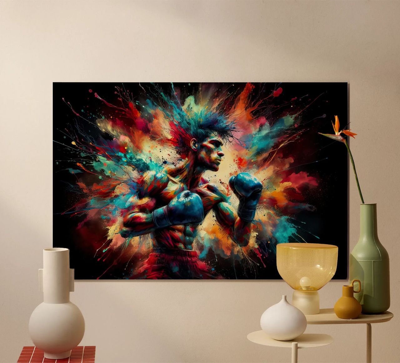 Boxer in Aquarell Poster von ARTVI-SHOP