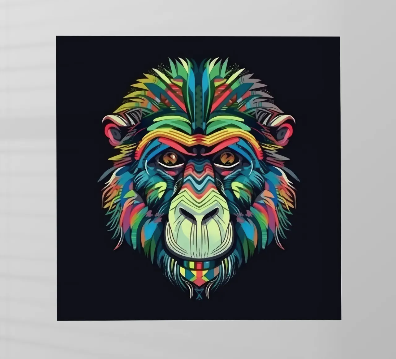 Tatoo-Pavian Backlit Folie von Animal Portraits