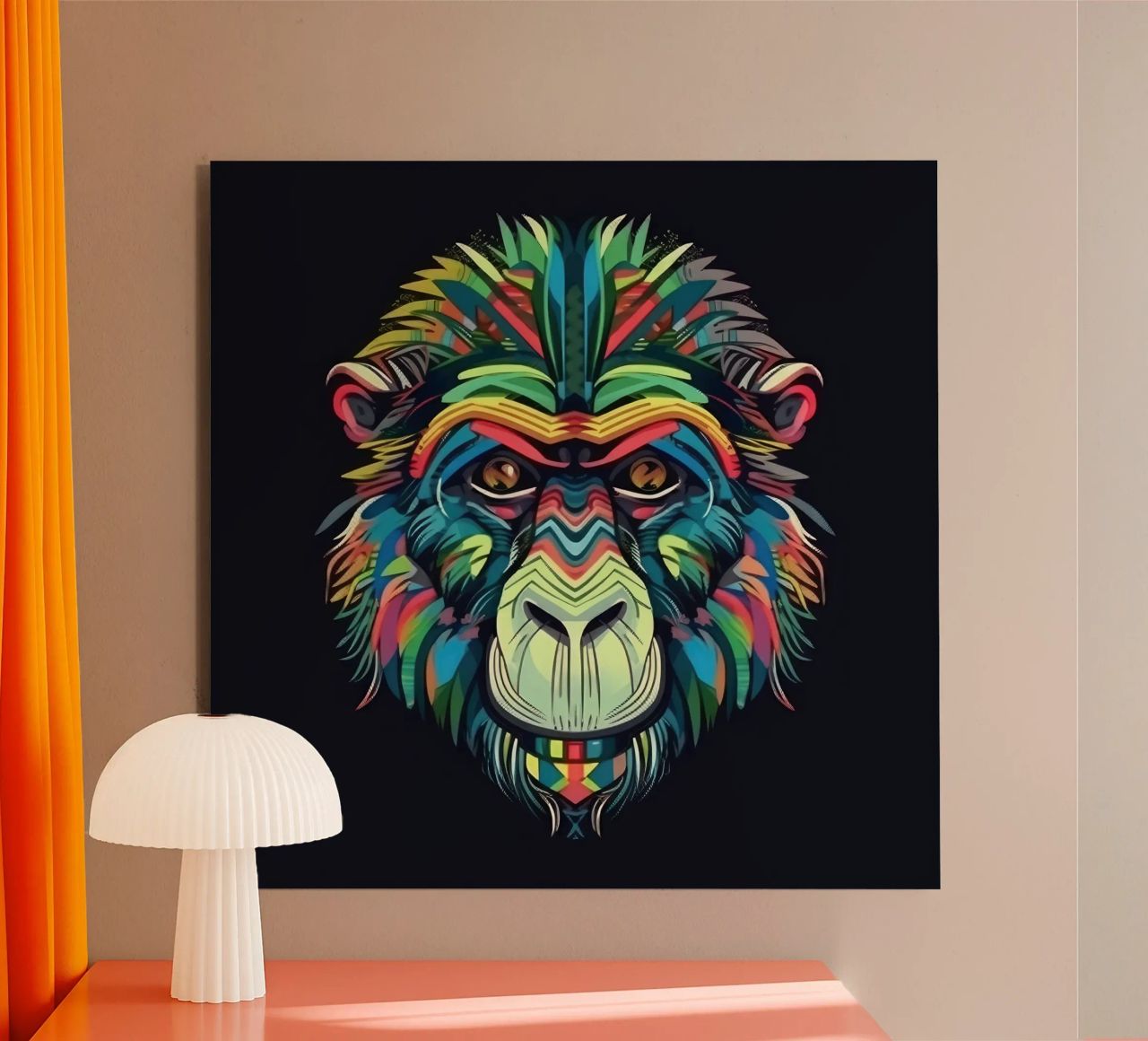 Babbuino Tatoo alluminio dibond da Animal Portraits