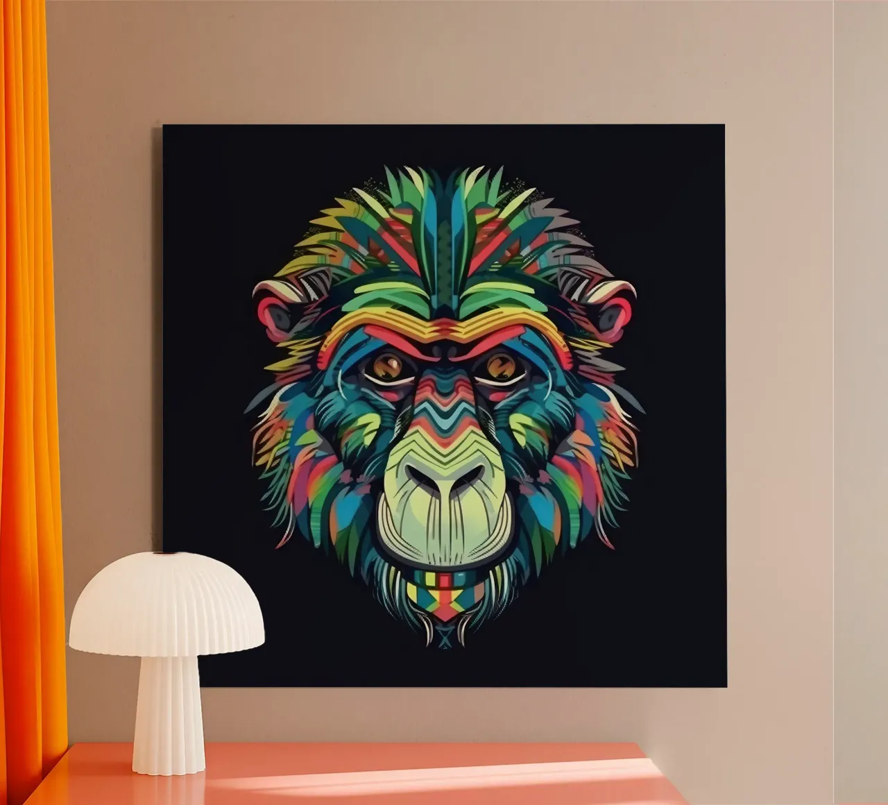 Tatoo-Pavian Alu-Dibond von Animal Portraits