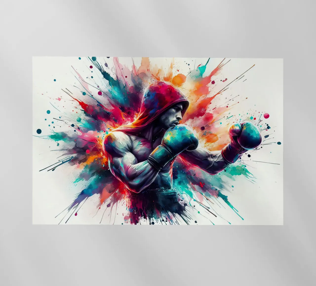 Boxer in acquerello pellicola backlit da ARTVI-SHOP