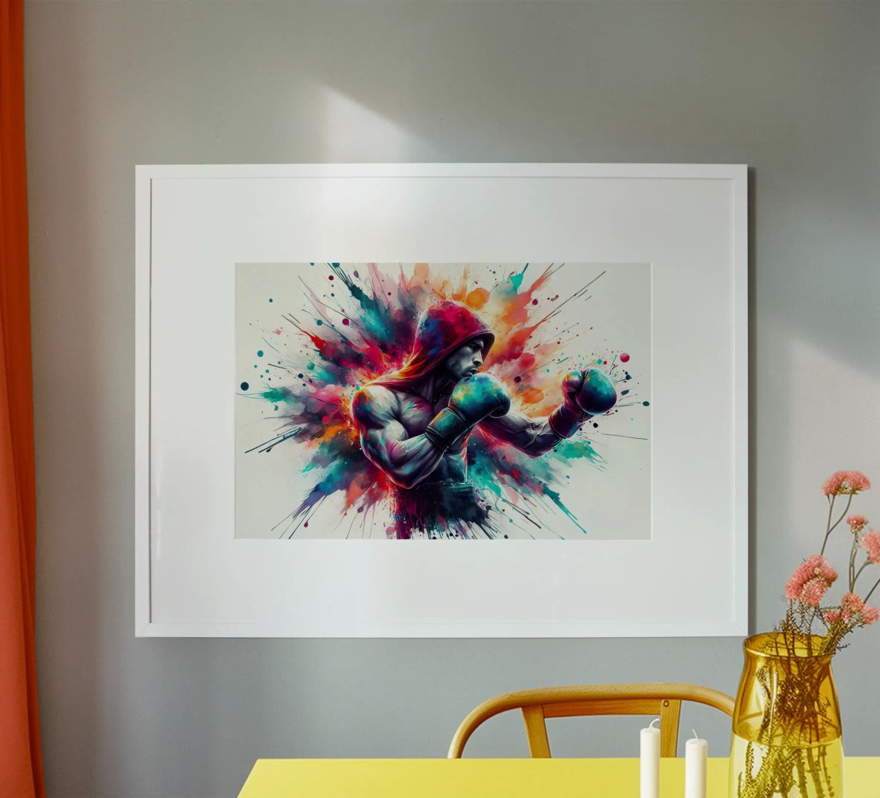 Boxer in Aquarell Poster von ARTVI-SHOP